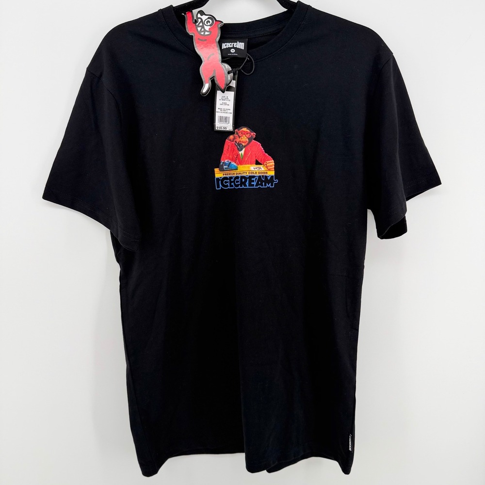 Icecream BBC Get Money SS Tee Black Graphic T-Shirt NWT Men's Medium Streetwear